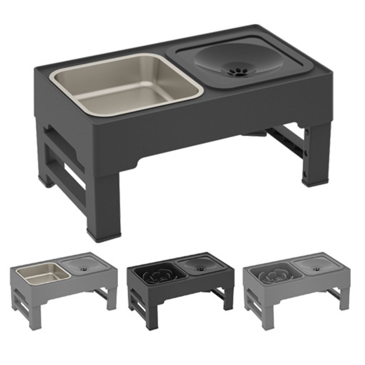 rvs huisdierenbak in drie kleuren